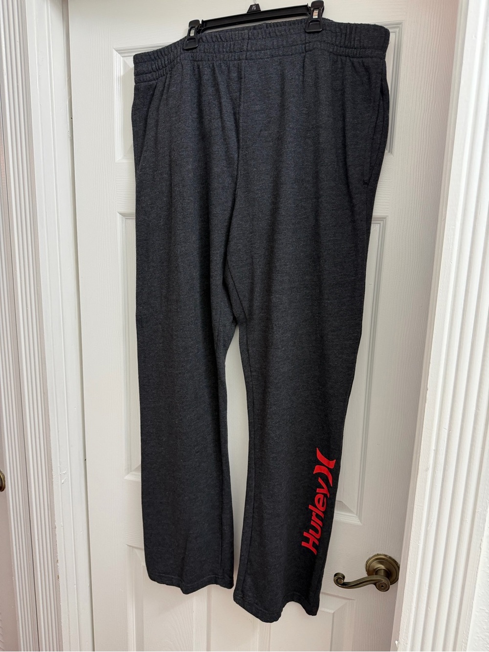 Hurley Charcoal Gray Men’s Sweatpants with Red Logo